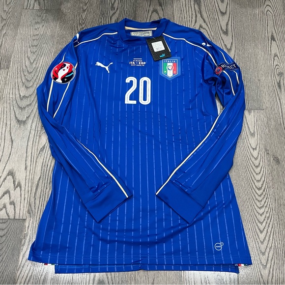 Italy Puma Authentic Long Sleeves ACTV Jersey EURO 2016 Insigne #20 BNWT - Picture 2 of 10